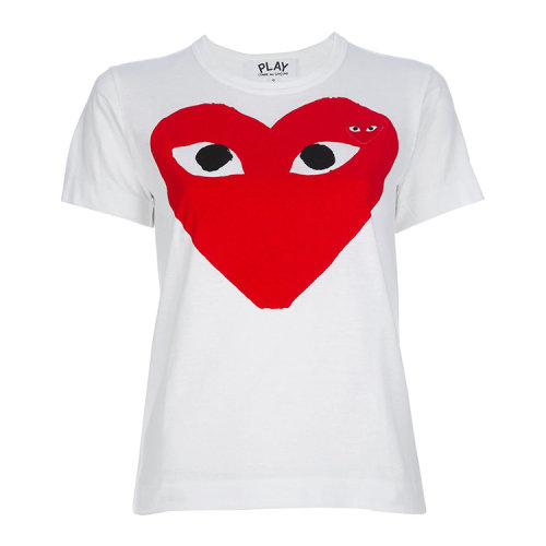 des garcons/川久保玲经典桃心女士t恤of s 白色【正品 价格 图片】