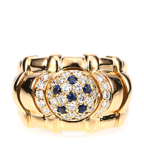 piaget(伯爵) 18k黄金镶钻蓝宝戒指56