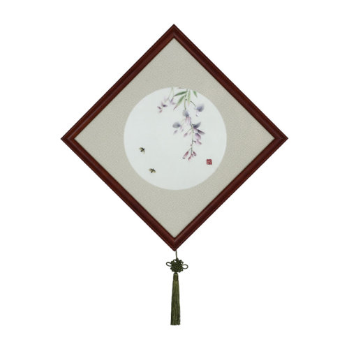 jincaixia/金彩霞 湘绣手工刺绣单面绣壁挂 春江水暖之二 紫藤花 特色