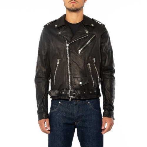 amiri/amiri 18年秋冬 拉链 男性 机车 宽松 黑色 男士皮衣 ab14xmobi