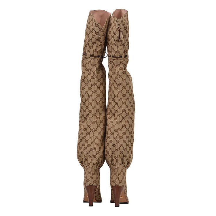 GUCCI/古驰 19年春夏 女性 系带 logo 过膝靴 523513KY9V09770