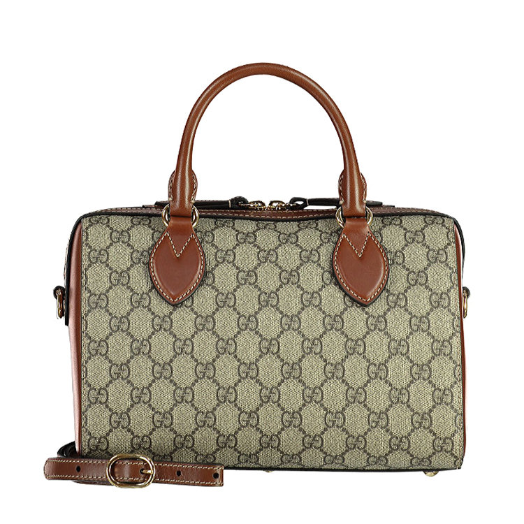 gucci/古驰 17年春夏 经典印花 logo 女包 女性 gucci 双g logo 棕色
