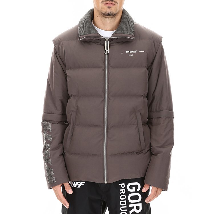 off-white/off-white 18年秋冬 服装 拉链 男性 连帽 男士棉服 omed