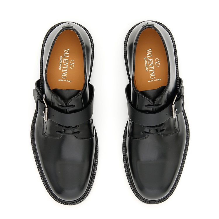 华伦天奴/valentino 17年秋冬 方扣 男士 英伦 黑色 商务正装鞋 ny0s0