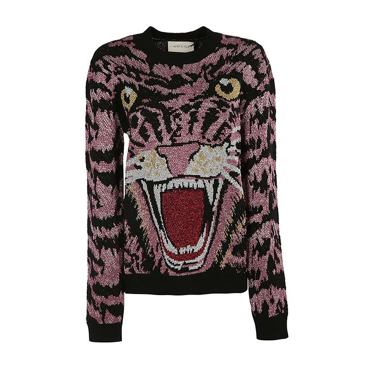 gucci/古驰 19年春夏 套头 女性 虎头 复古 女士针织衫/毛衣 558120 x