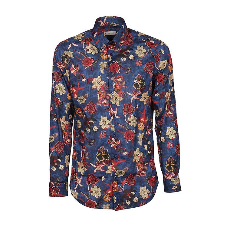 etro/艾特罗 19年春夏 服装 翻领 男性 花朵 复古 男士长袖衬衫 1k964