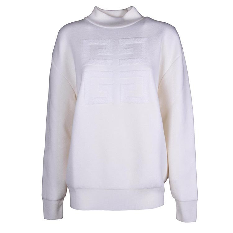 18年秋冬 g字纹路 logo 休闲 通勤 圆领 女性 时尚 百搭 白色 女卫衣