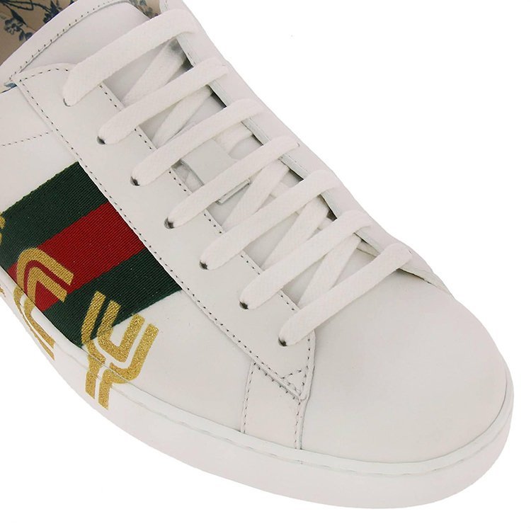 gucci/古驰 18年秋冬 gucci男鞋 男性 条纹 字母 白色 板鞋 523455 0g