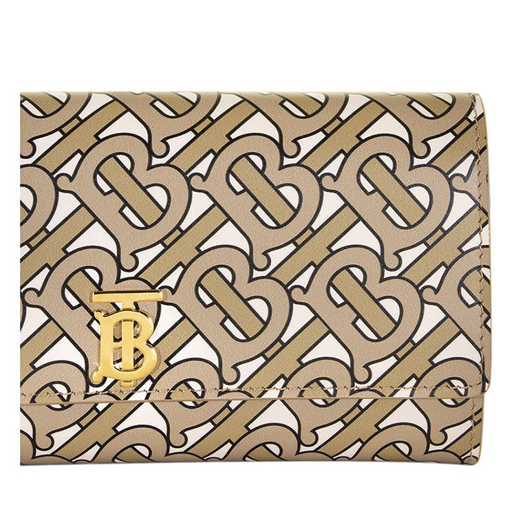 burberry/博柏利 19年秋冬 monogram 女性 方形包 花纹 米色 钱包