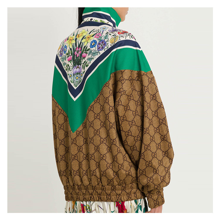 gucci/古驰 19年春夏 棒球服 女性 花朵 拼色 混色 女士夹克 546424x