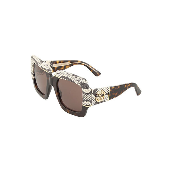 GUCCI/古驰 19年秋冬 墨镜 女性 方框 渐变色 棕色 太阳镜 GG0484S001