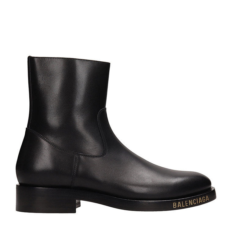 balenciaga/巴黎世家 19年春夏 骑士靴 男性 及裸靴 英伦 黑色 男士短