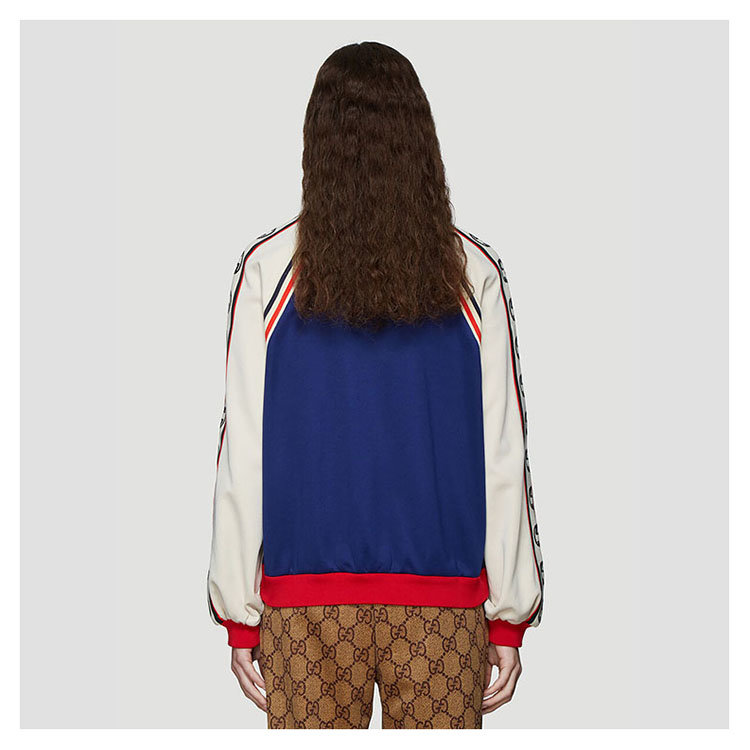 gucci/古驰 19年秋冬 服装 棒球服 女性 胸标 拼色 蓝色 女士夹克