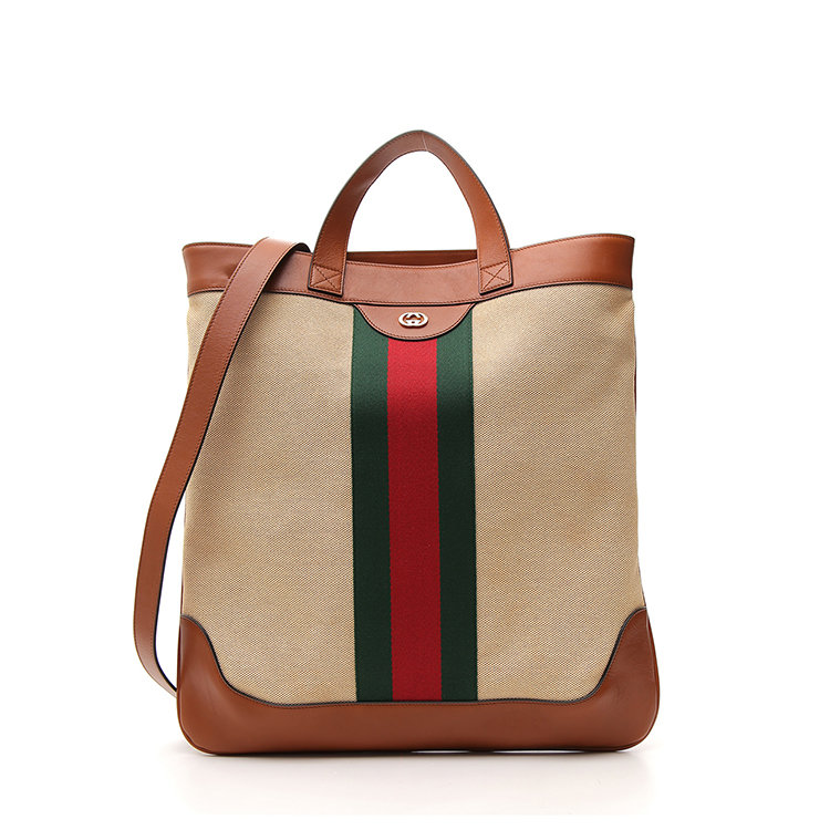 【GUCCI古驰 手提包】GUCCI/古驰 19年秋冬 经典红绿条纹 大号 单肩包 男性 托特包 GG LOGO 混色 手提包 575067 ...