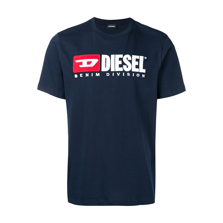 diesel/迪赛 19年春夏 服装 圆领 男性 logo 宽松 蓝色 男士短袖t恤