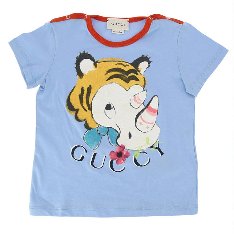 gucci/古驰 19年春夏 短袖 男童 圆领 虎头 婴幼儿上装2 548094 xjaih