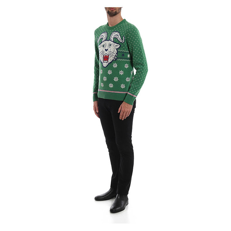 gucci/古驰 19年秋冬 套头 男性 虎头 gg logo 男士针织衫/毛衣