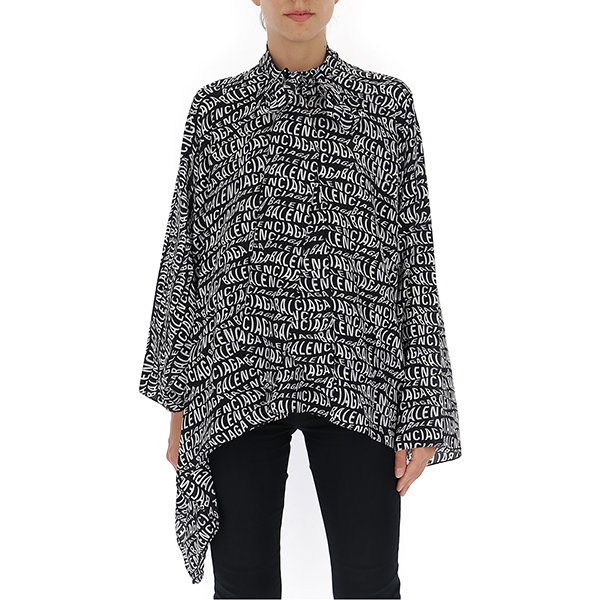 balenciaga/巴黎世家 19年秋冬 服装 翻领 女性 雪纺衫 蝙蝠袖 女士