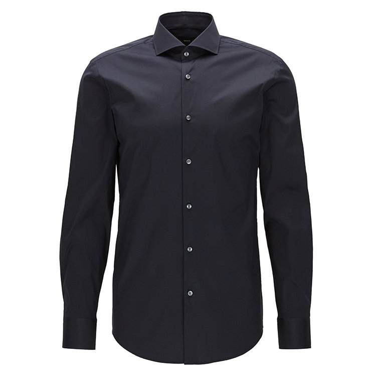 HUGO BOSS/雨果博斯 21年春夏 服装 翻领 男性 海军蓝 男士长袖衬衫 50260064 410