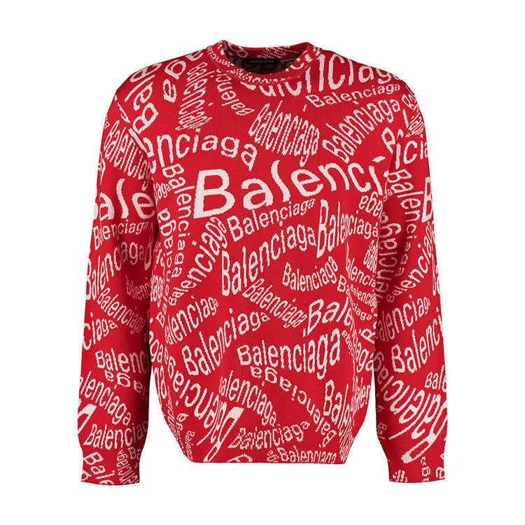 balenciaga/巴黎世家 19年秋冬 服装 套头 男性 logo 花纹 男士针织衫