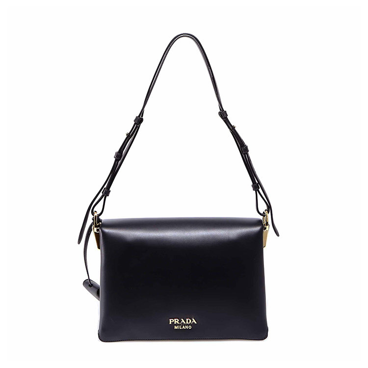 prada/普拉达 20年秋冬 风琴包 女性 简约 复古 黑色 单肩包 1bd2082