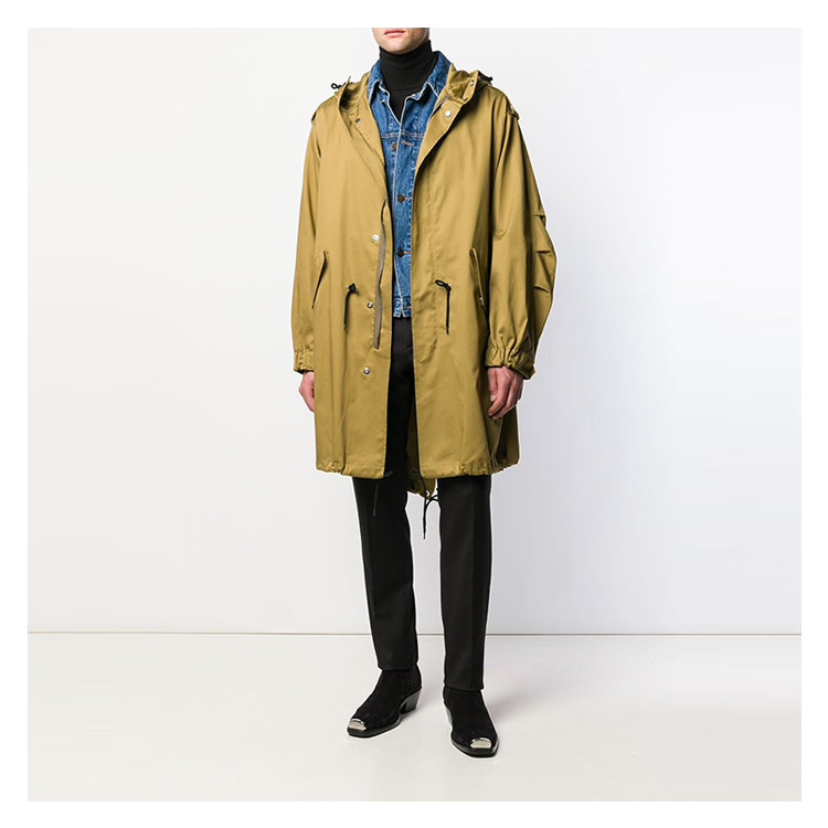 givenchy/纪梵希 19年秋冬 中长款 男性 连帽 宽松 男士风衣 bm00dl1