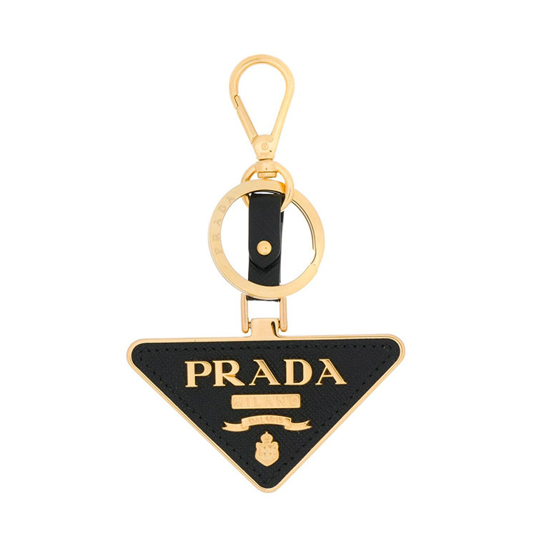 prada普拉达19年秋冬挂饰女性logo黑色钥匙扣1tl3802ewr002nero