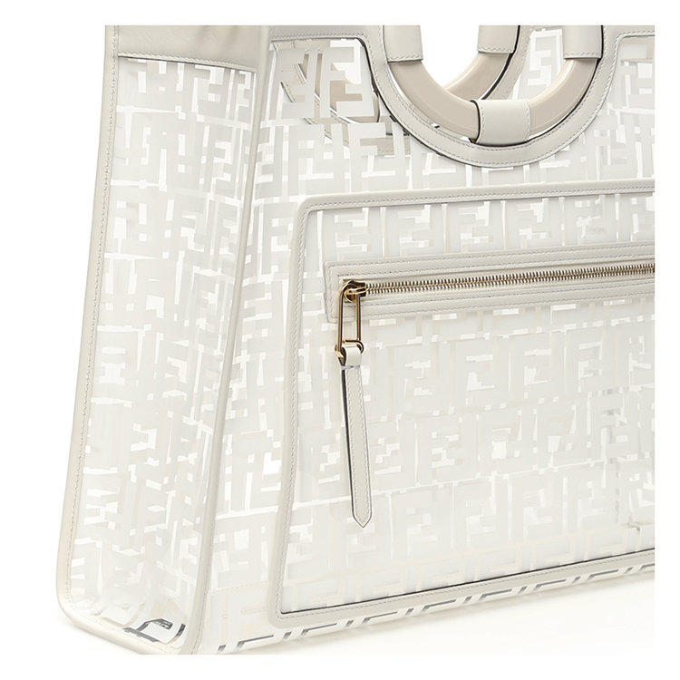 fendi/芬迪 19年秋冬 runawa透明购物托特包 女性 白色 手提包 8bh360