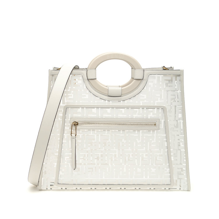 fendi/芬迪 19年秋冬 runawa透明购物托特包 女性 白色 手提包 8bh360