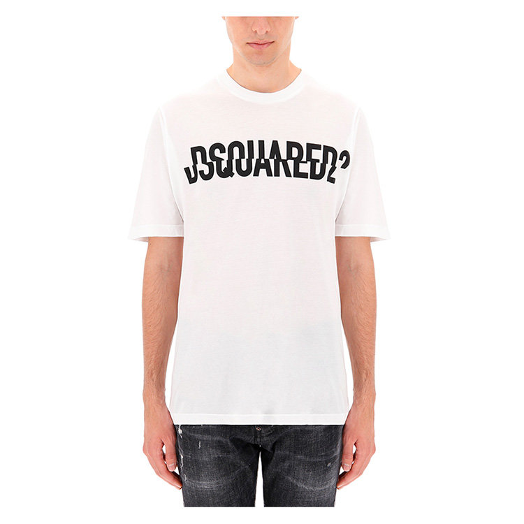 dsquared2/d二次方 19年秋冬 圆领 男性 logo 宽松 男士短袖t恤 74gd