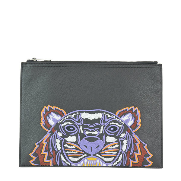 kenzo/高田贤三 19年秋冬 虎头 logo 男性 黑色 手拿包 f865pm302l49