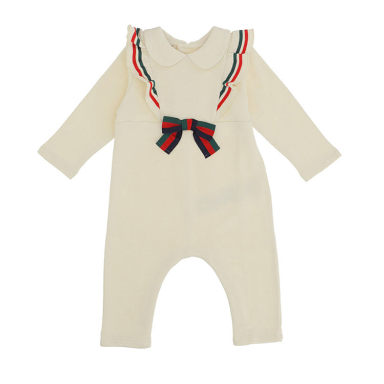 gucci(古驰) 米色纯棉女童婴幼儿连体衣 6/9
