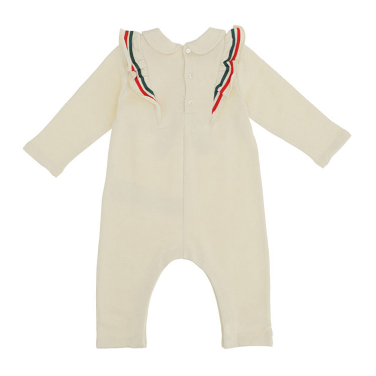 gucci(古驰) 米色纯棉女童婴幼儿连体衣 6/9