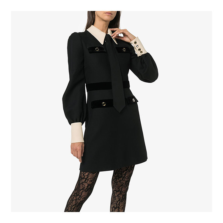 gucci/古驰 19年秋冬 gucci服装 女性 黑色 女士连衣裙 595254 zhm88