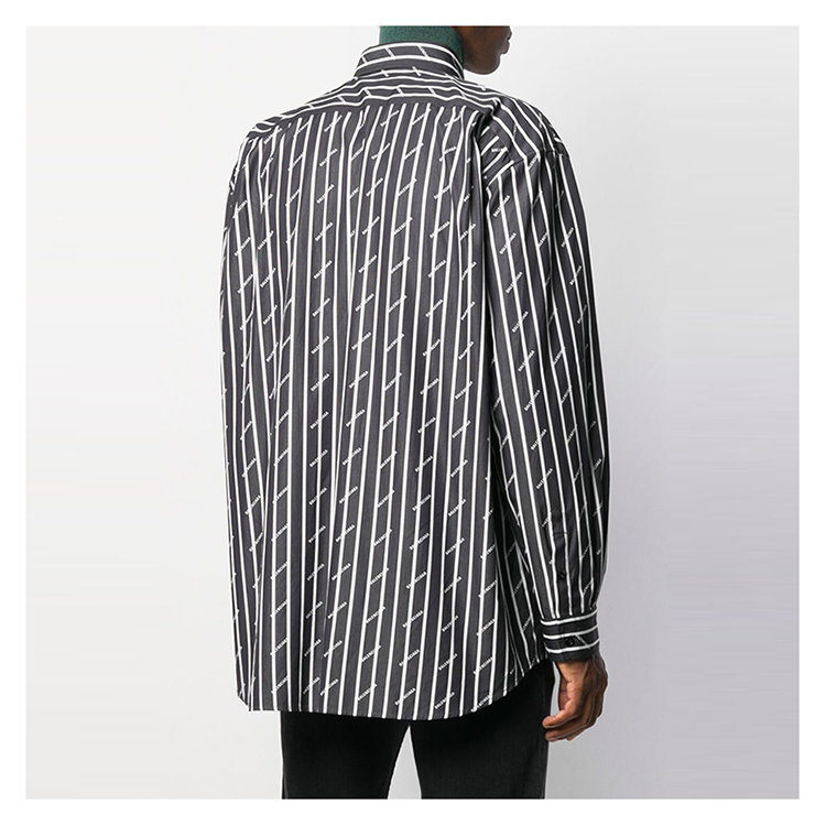 balenciaga/巴黎世家 20年春夏 黑衬衫 男性 男士长袖衬衫 534333 tg
