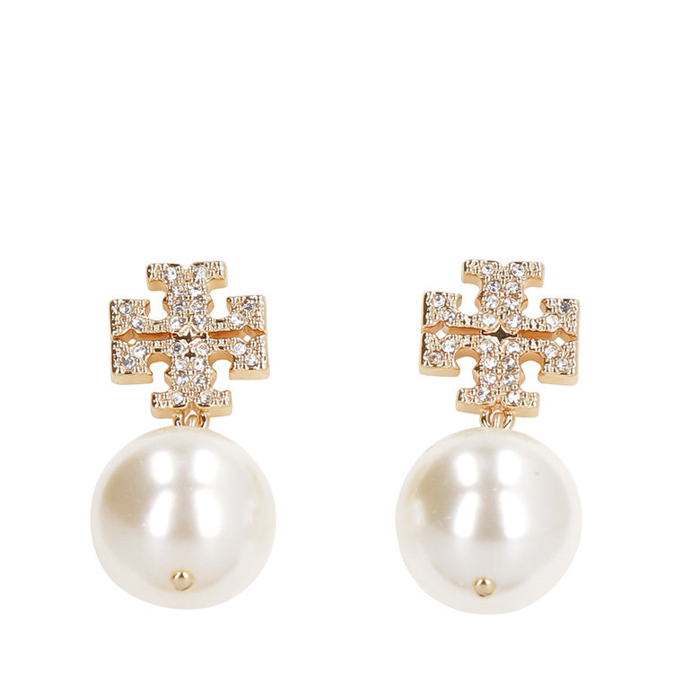 tory burch(汤丽柏琦) 金色仿珍珠镶水钻耳环