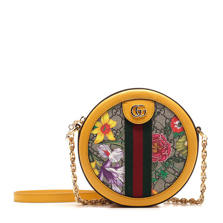 GUCCI/�ų� 20�괺�� Ophidiaϵ��GG����Բ������米�� Ů�� ��ɫ б��� 550618/92YAC9781