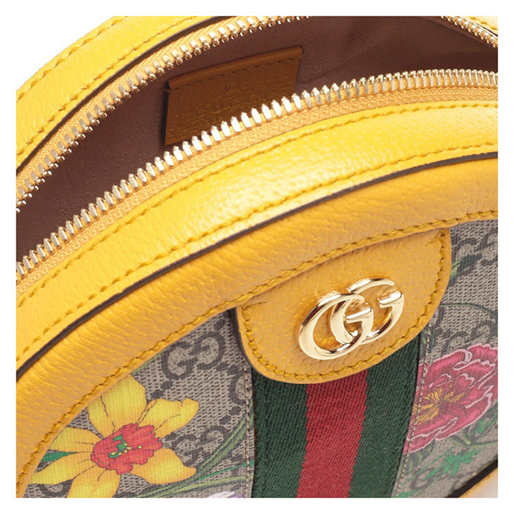 GUCCI/�ų� 20�괺�� Ophidiaϵ��GG����Բ������米�� Ů�� ��ɫ б��� 550618/92YAC9781