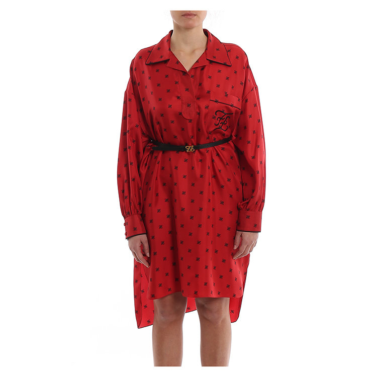 fendi/芬迪 20年春夏 服装 女性 红色 女士连衣裙 fda673.