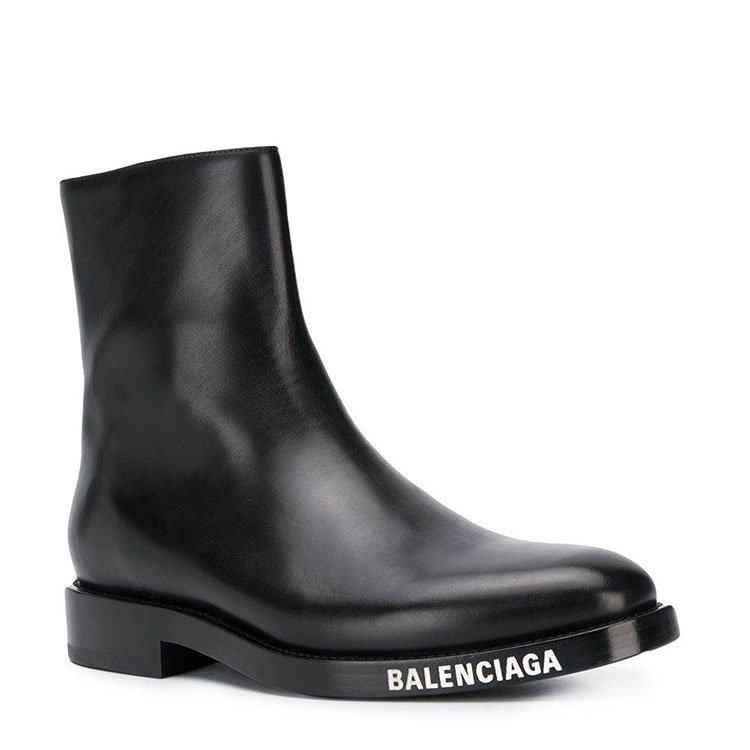Balenciaga/巴黎世家 20年秋冬 百搭 男性 logo 黑色 男士短靴 590717#WA720#1000