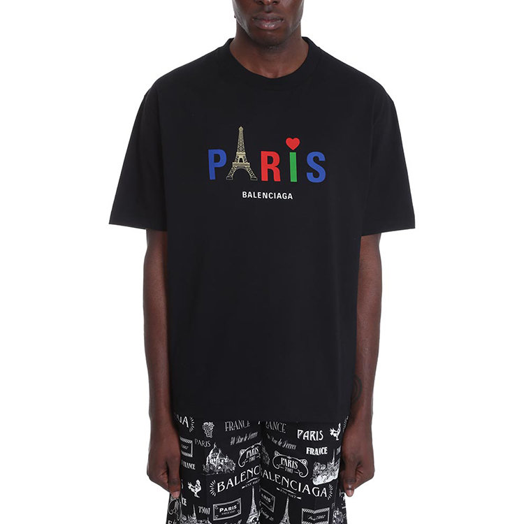 balenciaga(巴黎世家) 20年春夏 服装 绿色 男士短袖t恤 黑色 xs