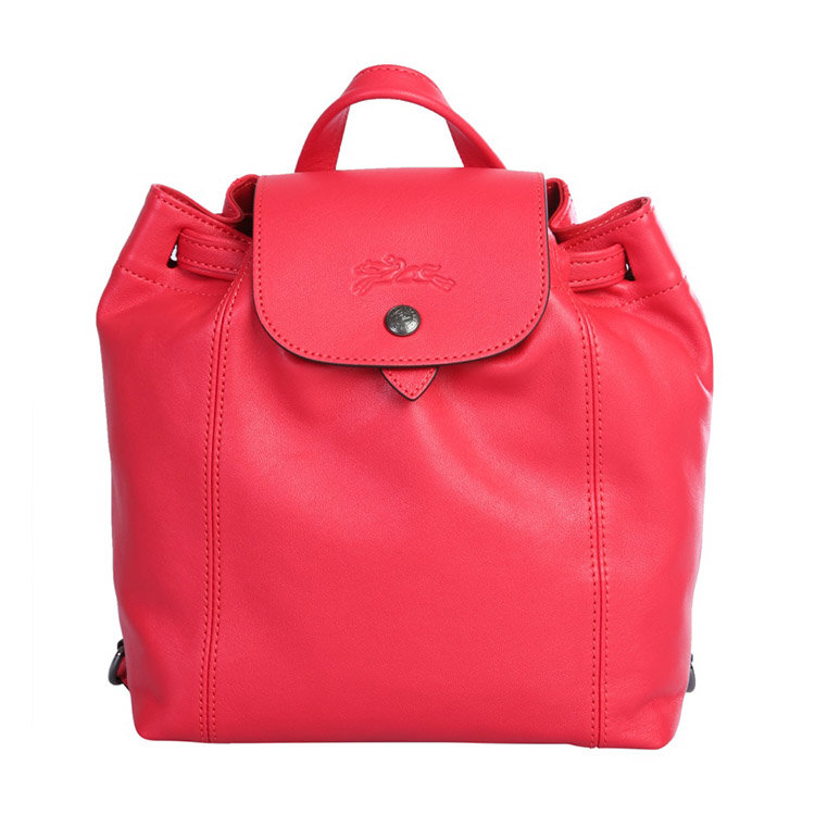 longchamp/珑骧 20年春夏 时尚女包 女性 logo 红色 双肩包 1306