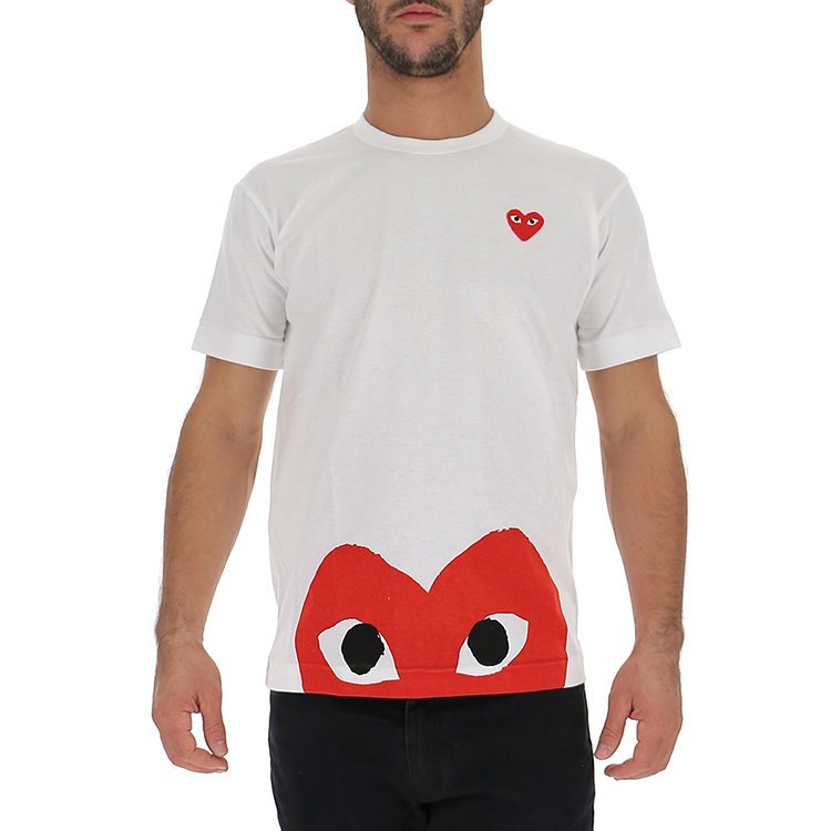 des garcons/川久保玲 20年春夏 服装百搭 男性 白色 男士短袖t恤 p1t