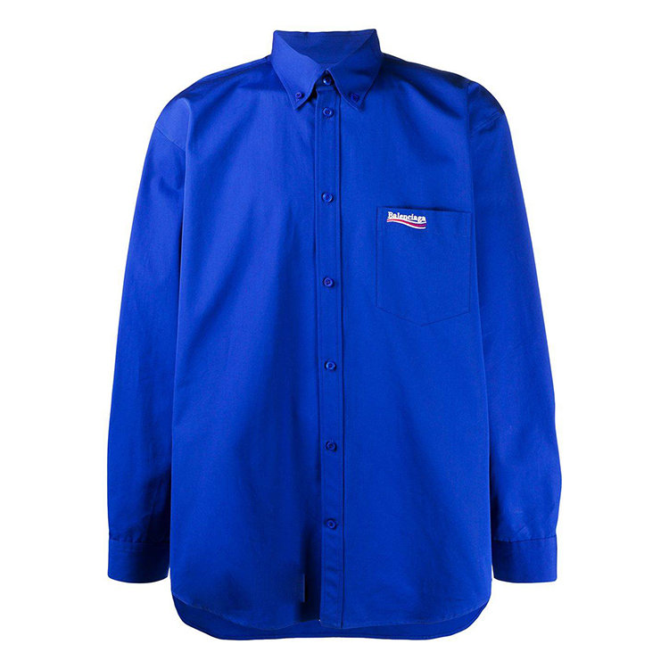 balenciaga/巴黎世家 20年秋冬 百搭 男性 蓝色 男士长袖衬衫 621960