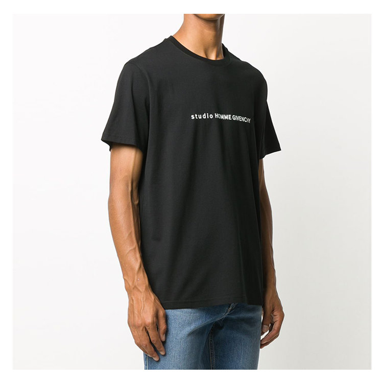 givenchy/纪梵希 20年秋冬 百搭 男性 logo 黑色 男士短袖t恤 bm70y93