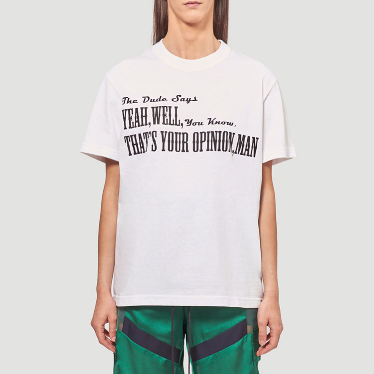 sacai/sacai 20年春夏 百搭 女性 logo 白色 女士短袖t恤 20-0056s