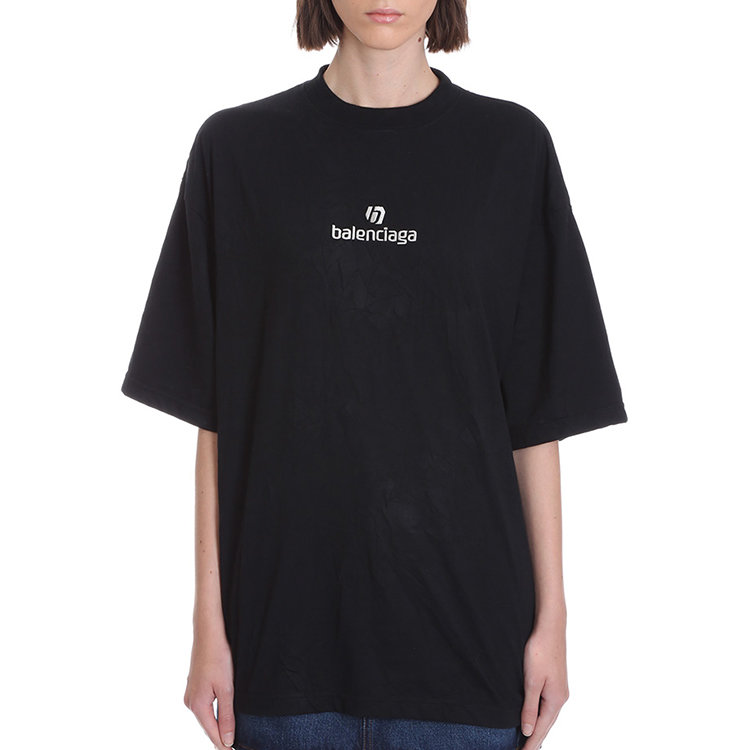 balenciaga/巴黎世家 20年秋冬 时尚百搭 女性 logo 黑色 女士短袖t恤