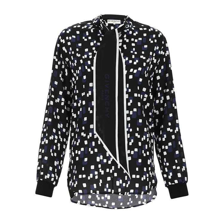 givenchy/纪梵希 20年秋冬 百搭 女性 黑/白 女士长袖衬衫 bw60fg1z1y