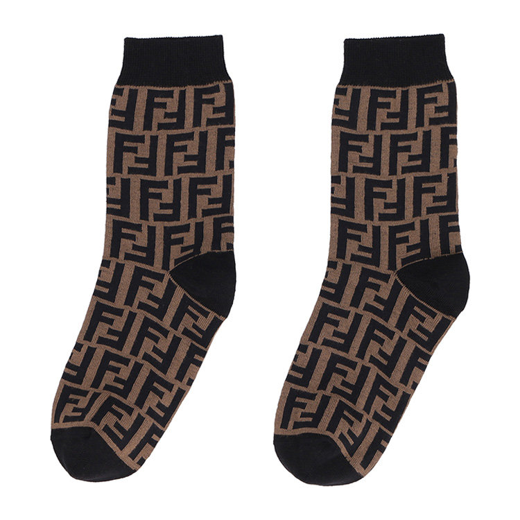 fendi/芬迪 20年秋冬 时尚百搭 女性 logo 棕色 女袜 fxz566aeog_f0qe