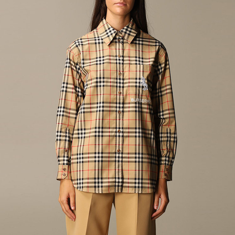 burberry/博柏利 20年秋冬 经典 女性 米色 女士长袖衬衫 8032151a